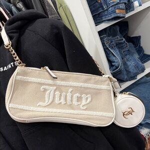 Juicy Couture Beige Shoulder Bag with Gold Chain